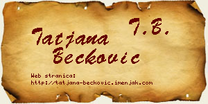 Tatjana Bećković vizit kartica